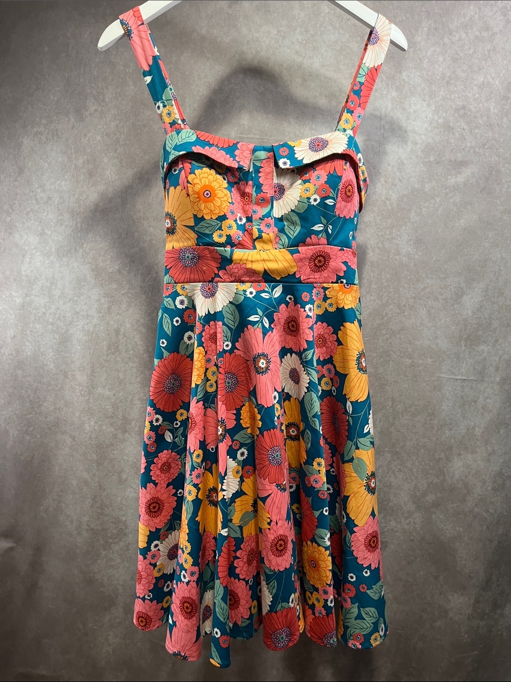 Eva Rose Floral Sundress with Pink & Yellow Blooms size large